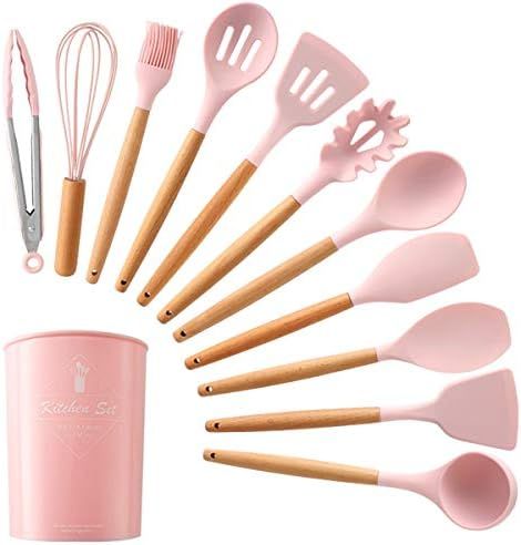 MYWAYCOOK Silicone Cooking Utensil Set, 12 Pcs Non-stick Silicone Cooking Kitchen Utensils Spatul... | Amazon (US)
