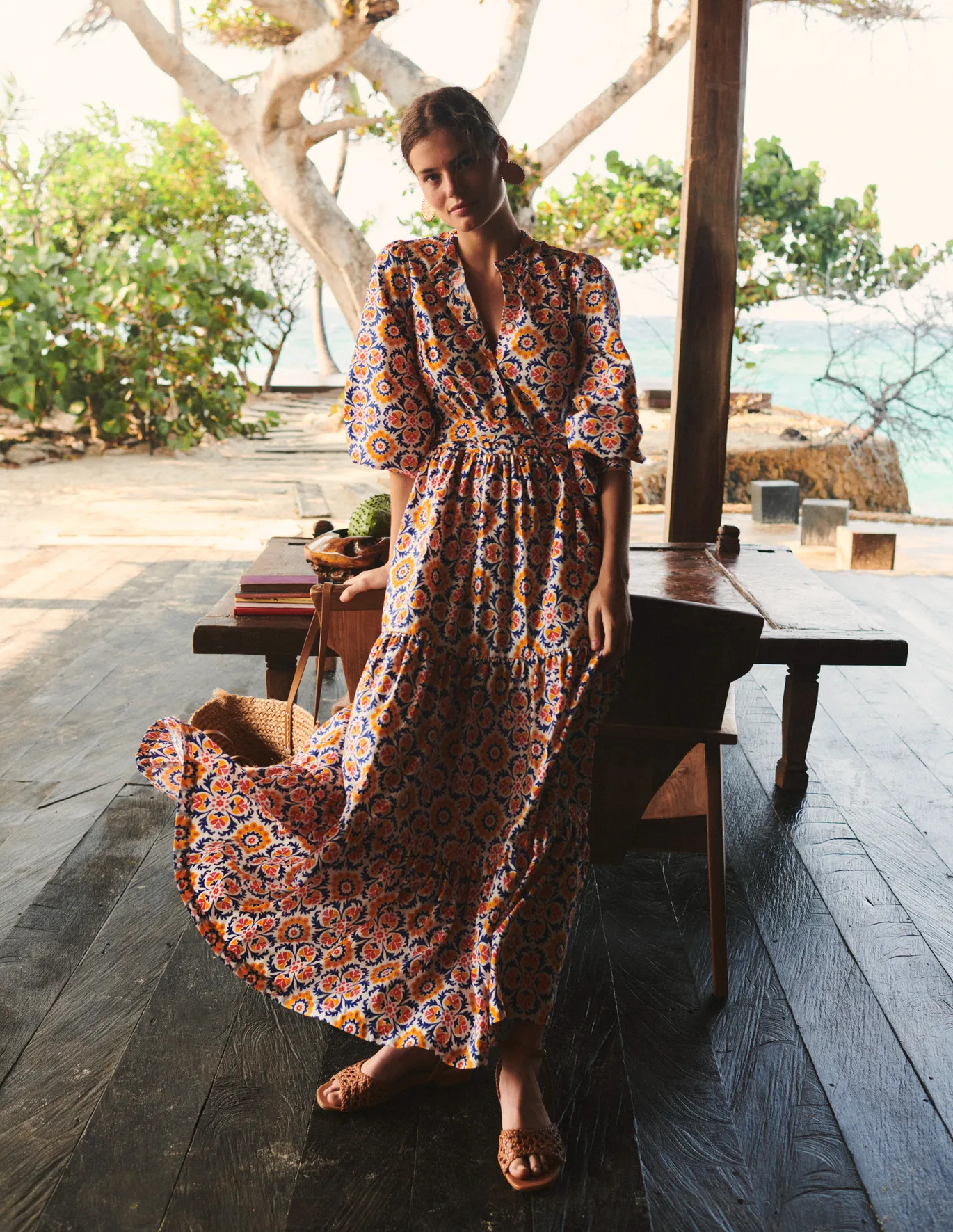 Alba Tiered Cotton Maxi Dress | Boden (UK & IE)