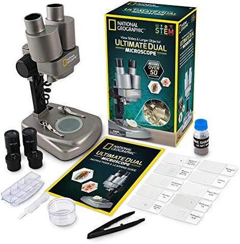 NATIONAL GEOGRAPHIC Dual LED Student Microscope – 50+ pc Science Kit Includes Set of 10 Prepare... | Amazon (US)