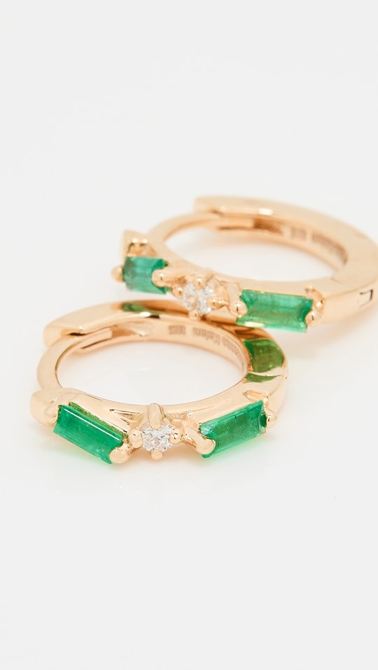 18k Baguette Huggies | Shopbop