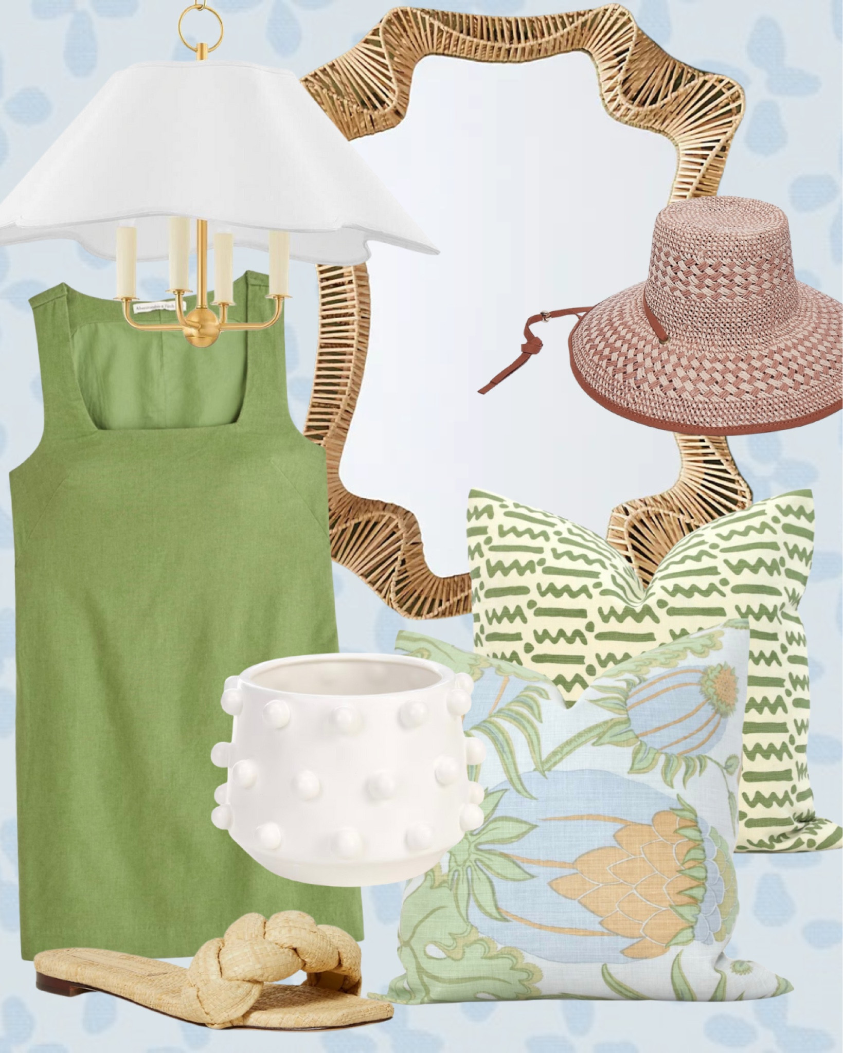 A few finds on my mind!
Shift dress; designer pillow; beaded planter; rattan mirror; raffia sandals; scalloped pendant

#LTKhome #LTKunder100 #LTKFind