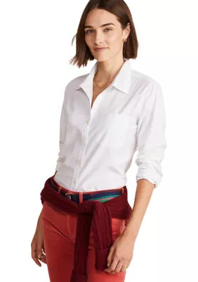 Vineyard Vines Women's Oxford Classic Button Down Shirt, White, 10 | Belk