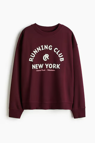 H & M - Sweatshirt with Text Motif - Red | H&M (US + CA)
