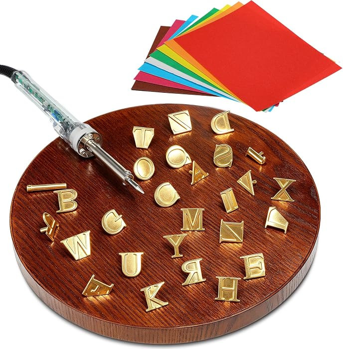 Tudomro 1/2" 26 Pcs Mini Burning Letter Kit with Electric Branding Iron for Wood Hats Leather Alp... | Amazon (US)