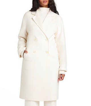 x Cella Jane Blog Icon Woven Wool Blend Notch Lapel Long Sleeve Button Front Coat | Dillard's