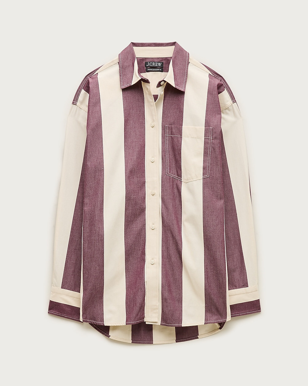 Étienne oversized shirt in striped cotton poplin | J. Crew US