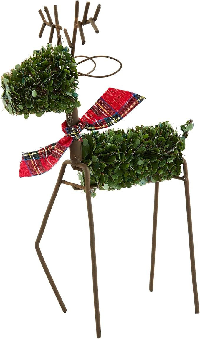 Mud Pie Lg Boxwood Reindeer Table SITTERS, Dark Green | Amazon (US)