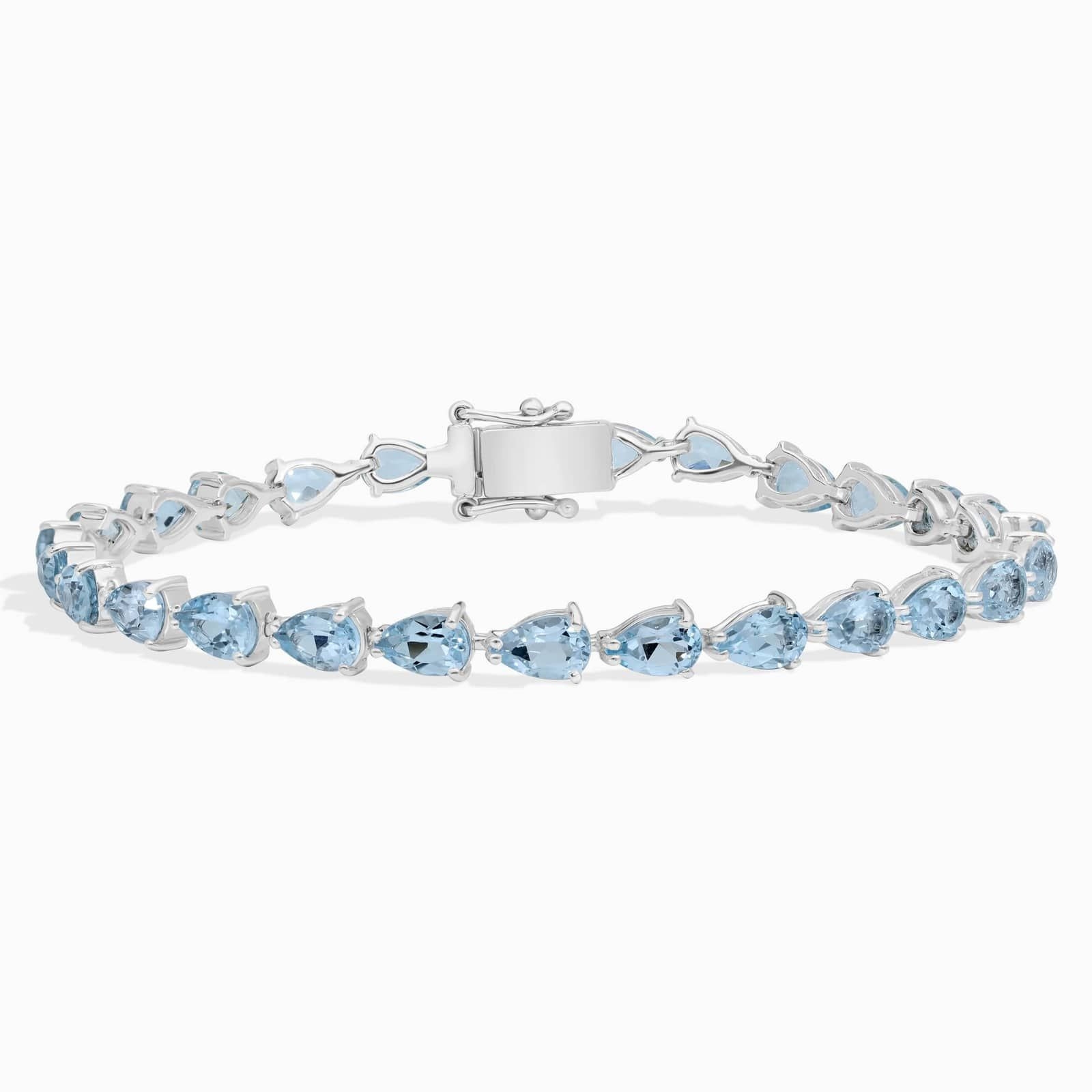 Pear Shaped Blue Topaz Bracelet in Sterling Silver | Blue Nile