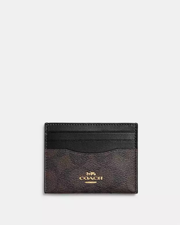 Slim Id Card Case In Signature Canvas | Coach Outlet US
