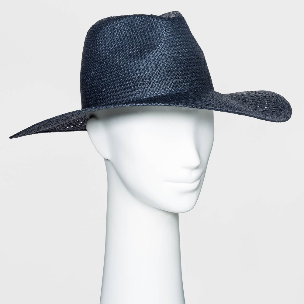 Women's Open Weave Straw Panama Hat - Universal Thread Navy, Blue | Target