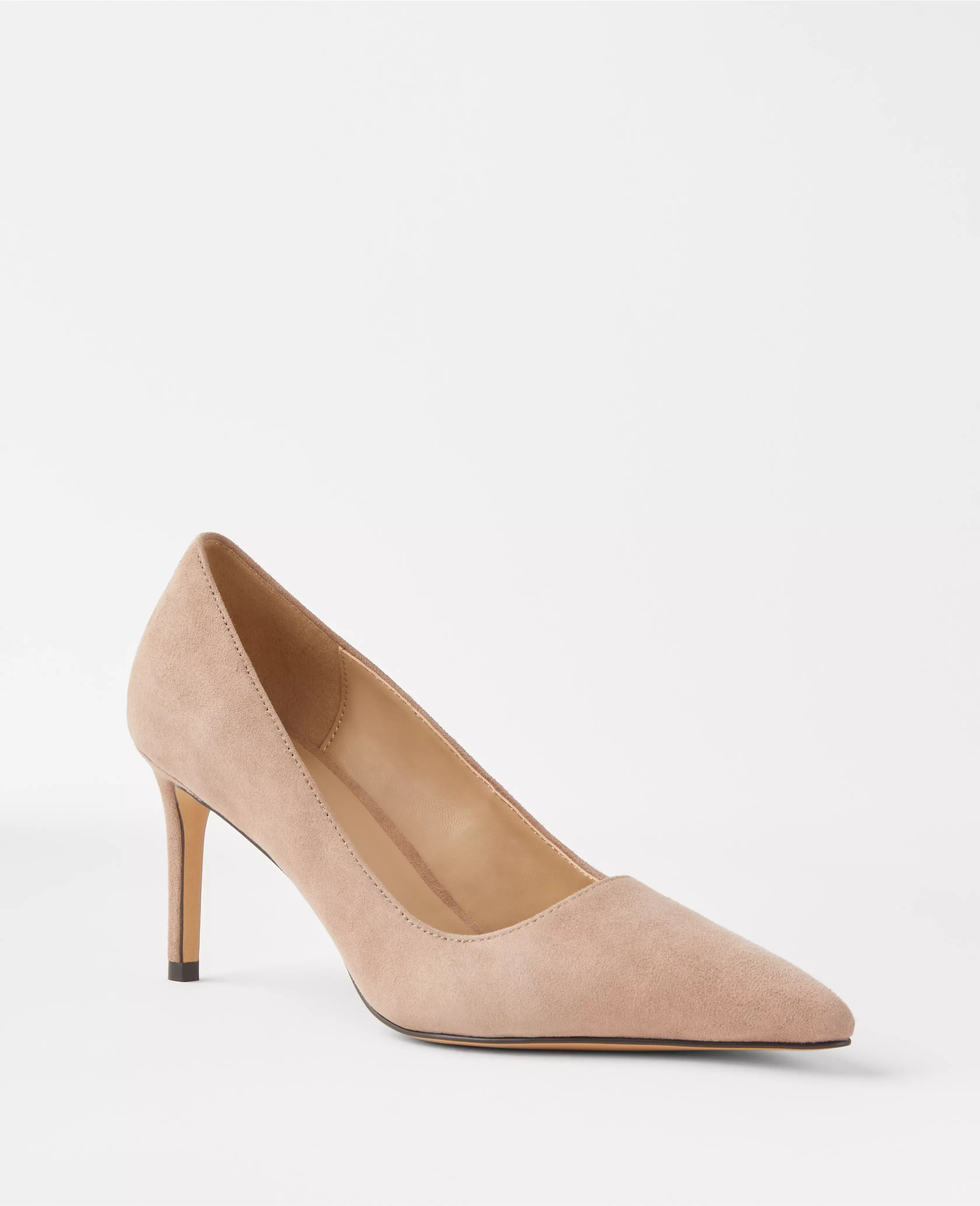 Suede Pointy Toe Straight Heel Pumps | Ann Taylor (US)