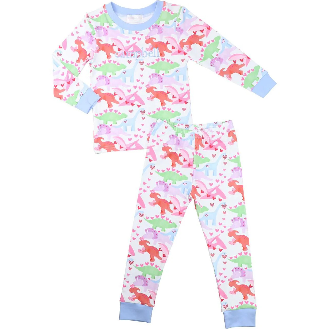 Valentine Dinosaur Knit Pajamas | Cecil and Lou