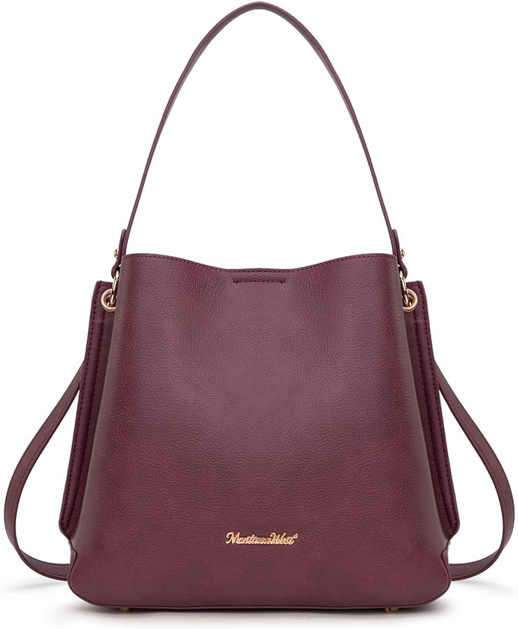 Montana West Medium Hobo Purse for Women Bucket Shoulder Bag with Crossbody Strap | Amazon (US)