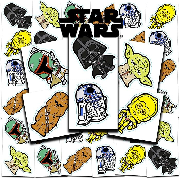 Star Wars Tattoos for Kids Party Favors Bundle - 72 Pc Individual Tattoos | Amazon (US)