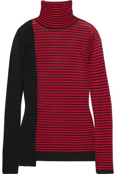 Striped silk and cotton-blend turtleneck sweater | NET-A-PORTER (US)