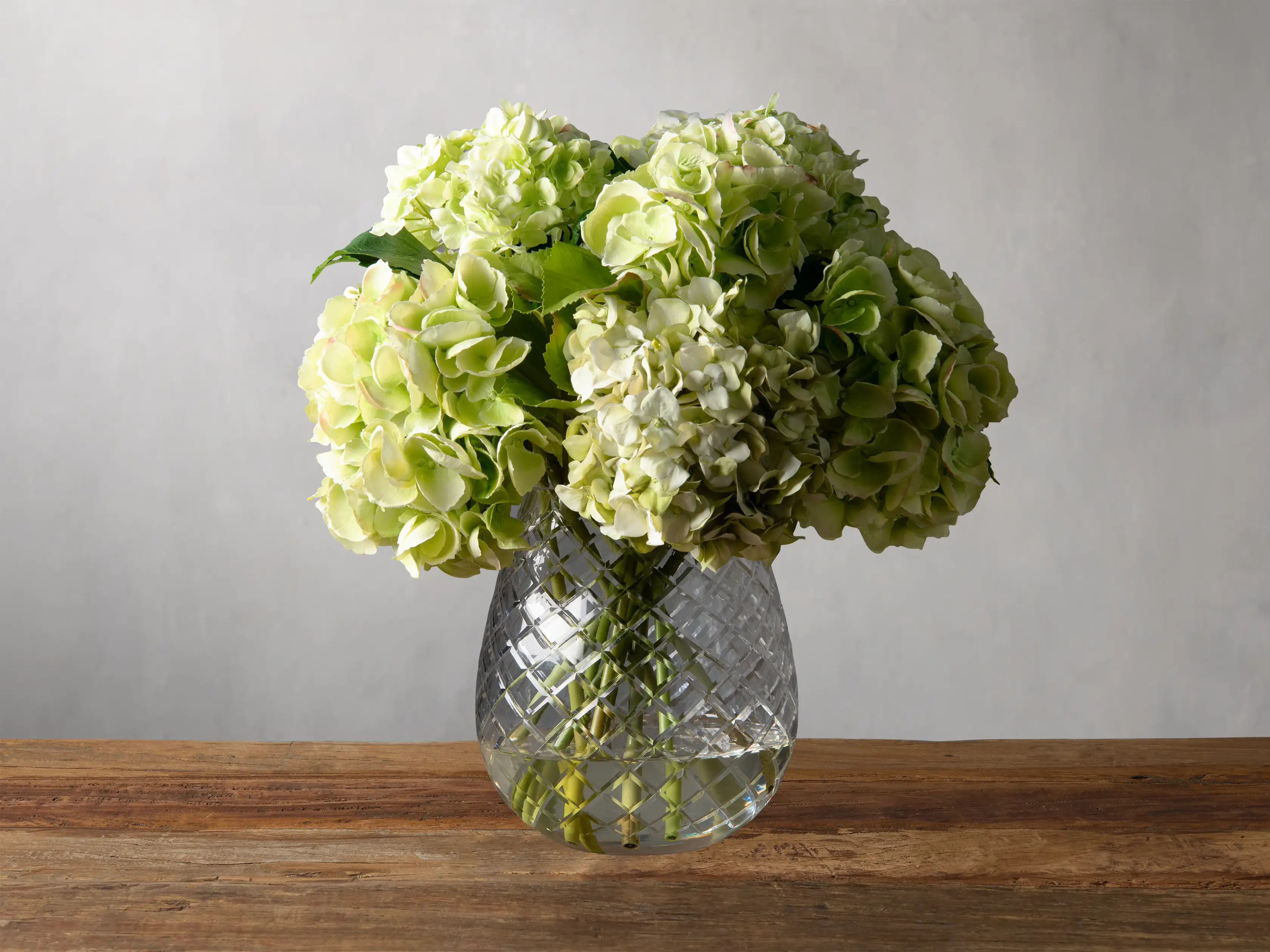 Faux Hydrangea in Cut Glass | Arhaus