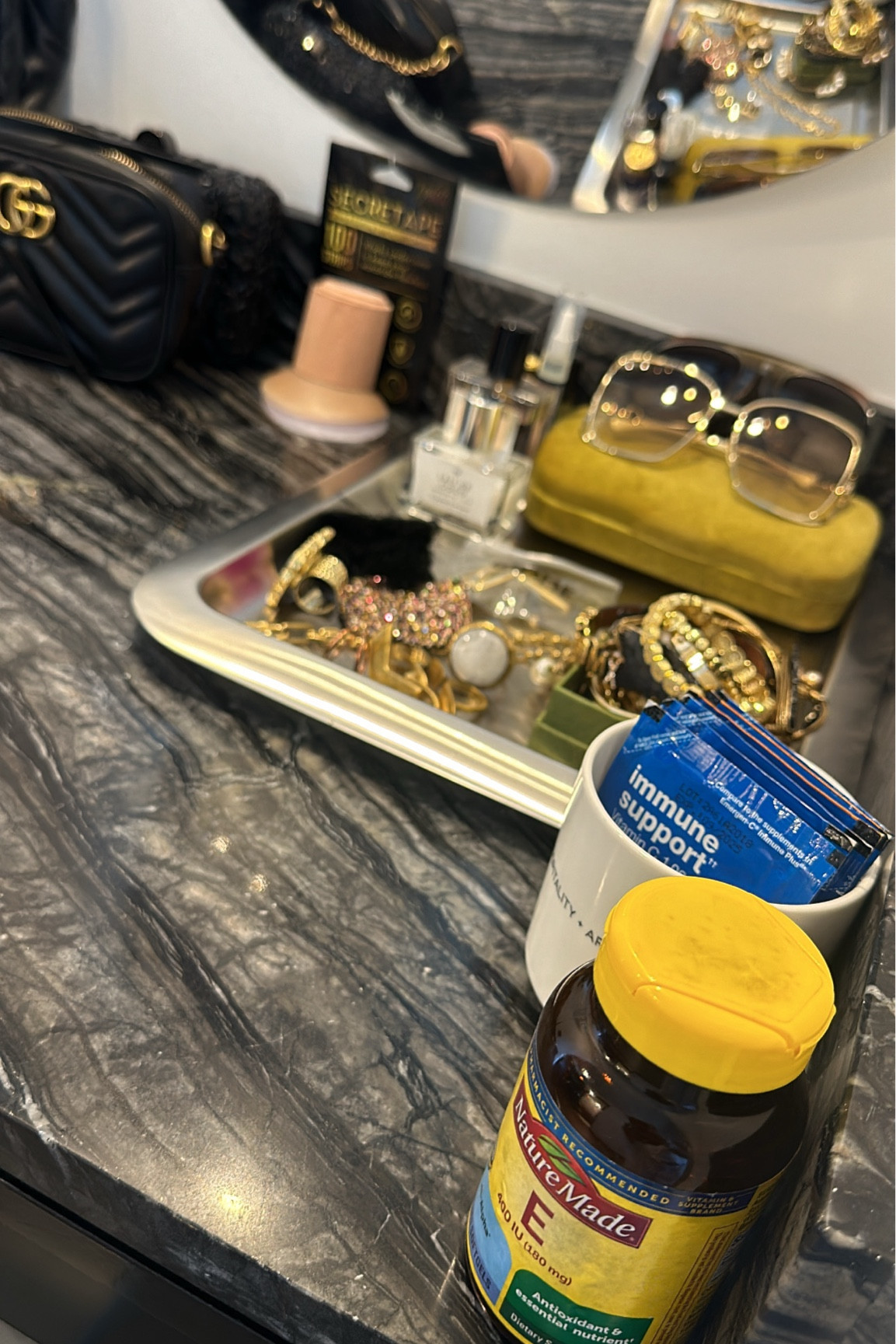 True story: I set my hotel room up like a mini department store 😂 this is my perfume , jewelry and health dept. 

#LTKCon #LTKBeauty #LTKOver40