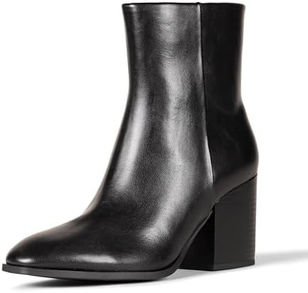 Amazon Essentials Women's Clean Stacked Heel Ankle Boots with Side Zipper, Memory Foam Insole, Fl... | Amazon (US)