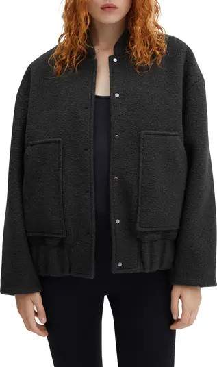 MANGO Oversize Textured Bomber Jacket | Nordstrom | Nordstrom
