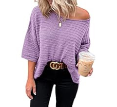 Dokotoo Women's Casual 3/4 Sleeve Loose Tunic Tops Lightweight Knit Sweater Blouses | Amazon (US)