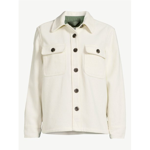 Free Assembly Women's Wool Blend Shirt Jacket - Walmart.com | Walmart (US)