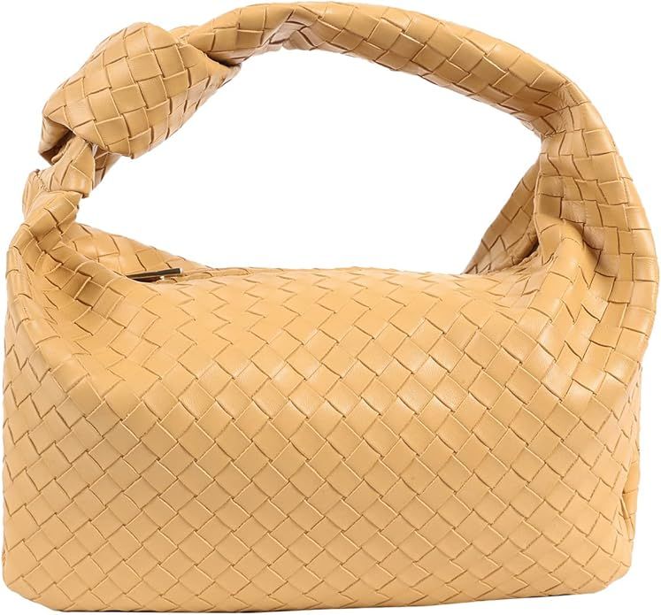 PRETTYGARDEN Women's Soft Leather Handbags Woven Clutch Purse Fashion Shoulder Bag Knotted Handle... | Amazon (US)