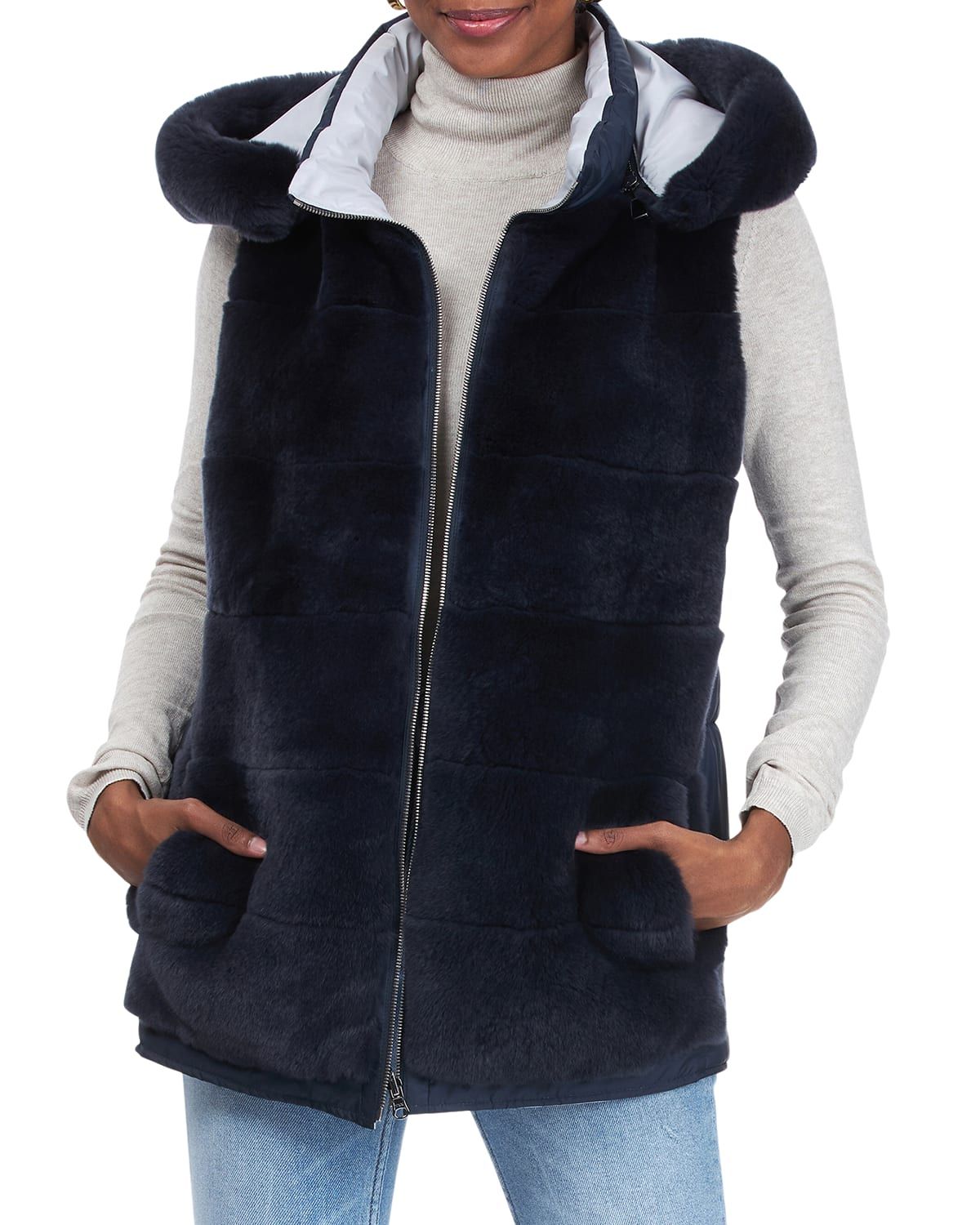 Reversible Rabbit Fur Vest | Neiman Marcus