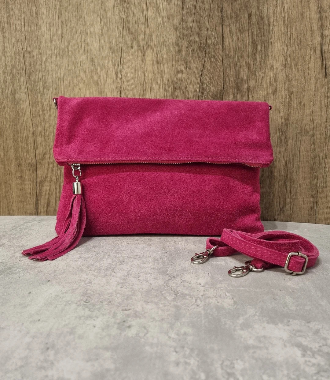 Real Suede Leather Magenta Tassel Crossbody Bag/ Suede Leather Fuchsia Shoulder Bag/magenta Eveni... | Etsy (UK)