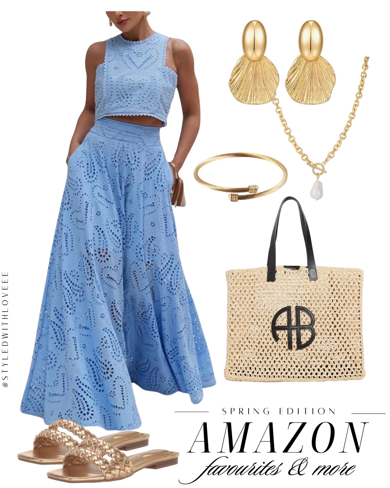 Spring outfit you’ll want to wear on repeat 💙✨

This Amazon two-piece eyelet set is the definition of effortless chic—perfect for spring brunch, vacation outfits, resort wear, and everyday elevated style 🌸 Paired with gold accessories, woven slides, and a straw tote for that luxe, put-together look without the designer price tag.

If you love feminine spring outfits, matching sets, and easy vacation looks… this one is a must 🤍

Everything is linked on my LTK 🛍️ save this & follow for your next spring outfit inspo!

 

 #LTKgrwm #LTKootd #LTKSwim