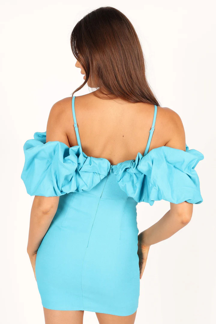Sia Ruffle Mini Dress - Aqua | Petal & Pup (US)