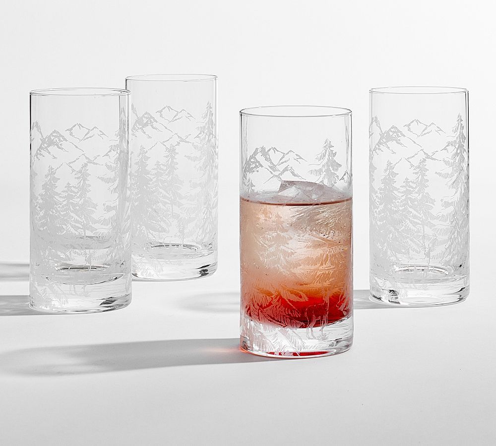Rustic Forest Cocktail Glasses - Set of 4 | Pottery Barn (US)