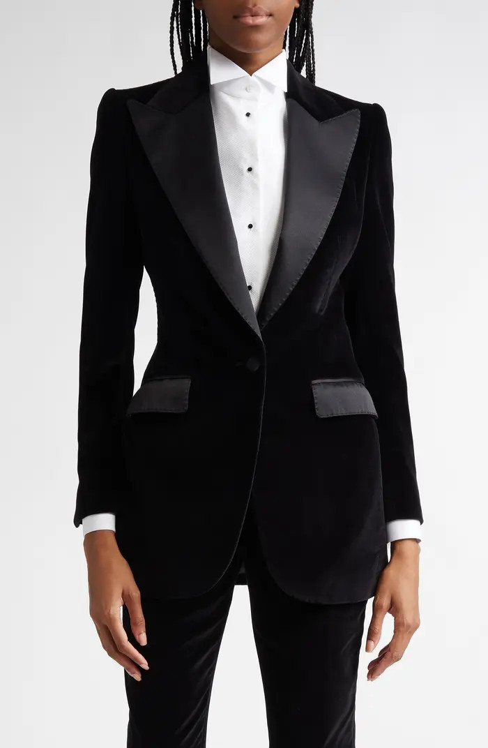Turlington Velveteen & Satin Blazer | Nordstrom