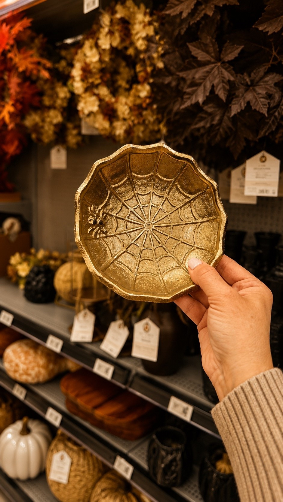 Console table spooky catchall under $10 🕸️