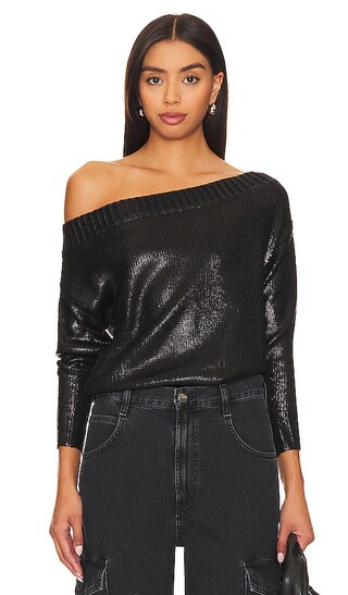 Marla Sweater in Black Metallic | Revolve Clothing (Global)