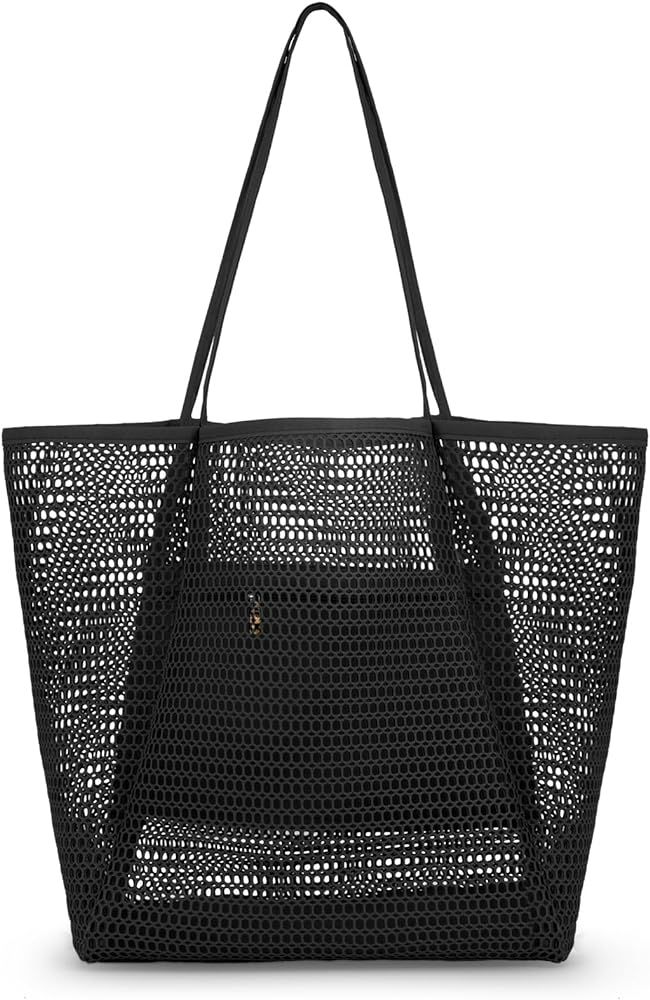 Iioscre Mesh Beach Tote Bags for Womens,Large Beach Bags Suitable for Beach Swimming Pools Travel... | Amazon (US)