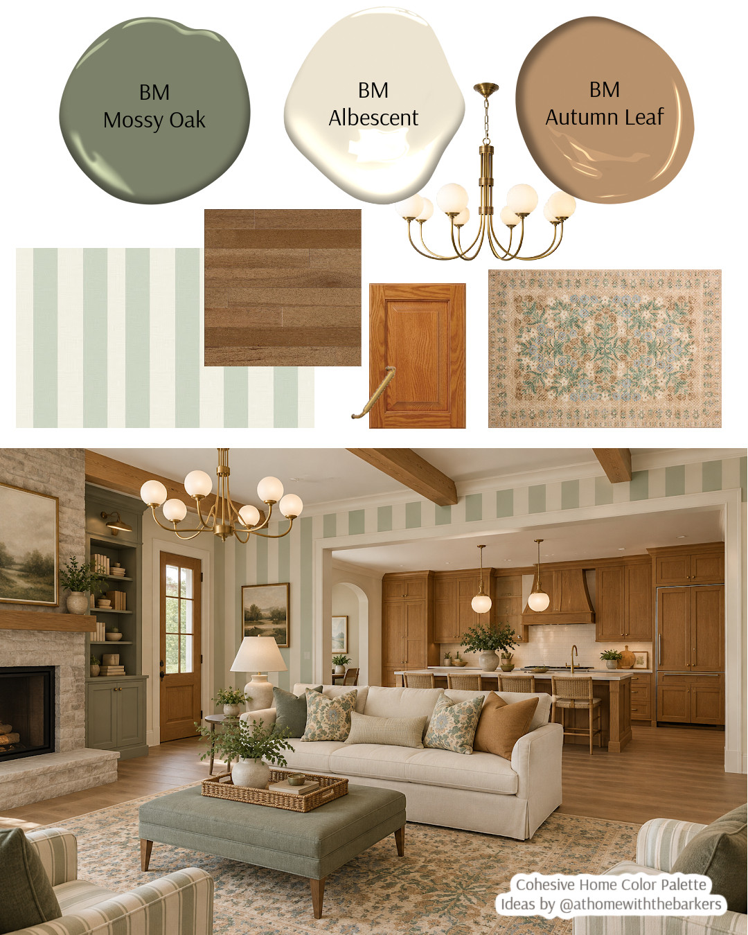 Honey Oak Cabinets + LVP floor kitchen open concept color palette  

 #LTKHome #LTKSaleAlert
