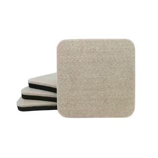 4 in. Beige and Black Square Felt Heavy Duty Furniture Slider Pads for Hard Floors (4-Pack) | The Home Depot