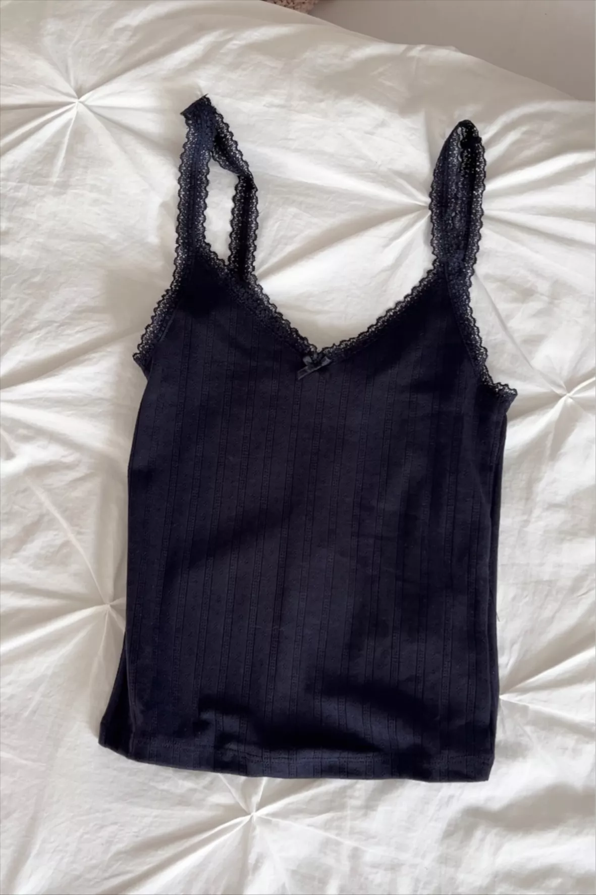 Lace-trimmed Ribbed Tank Top curated on LTK