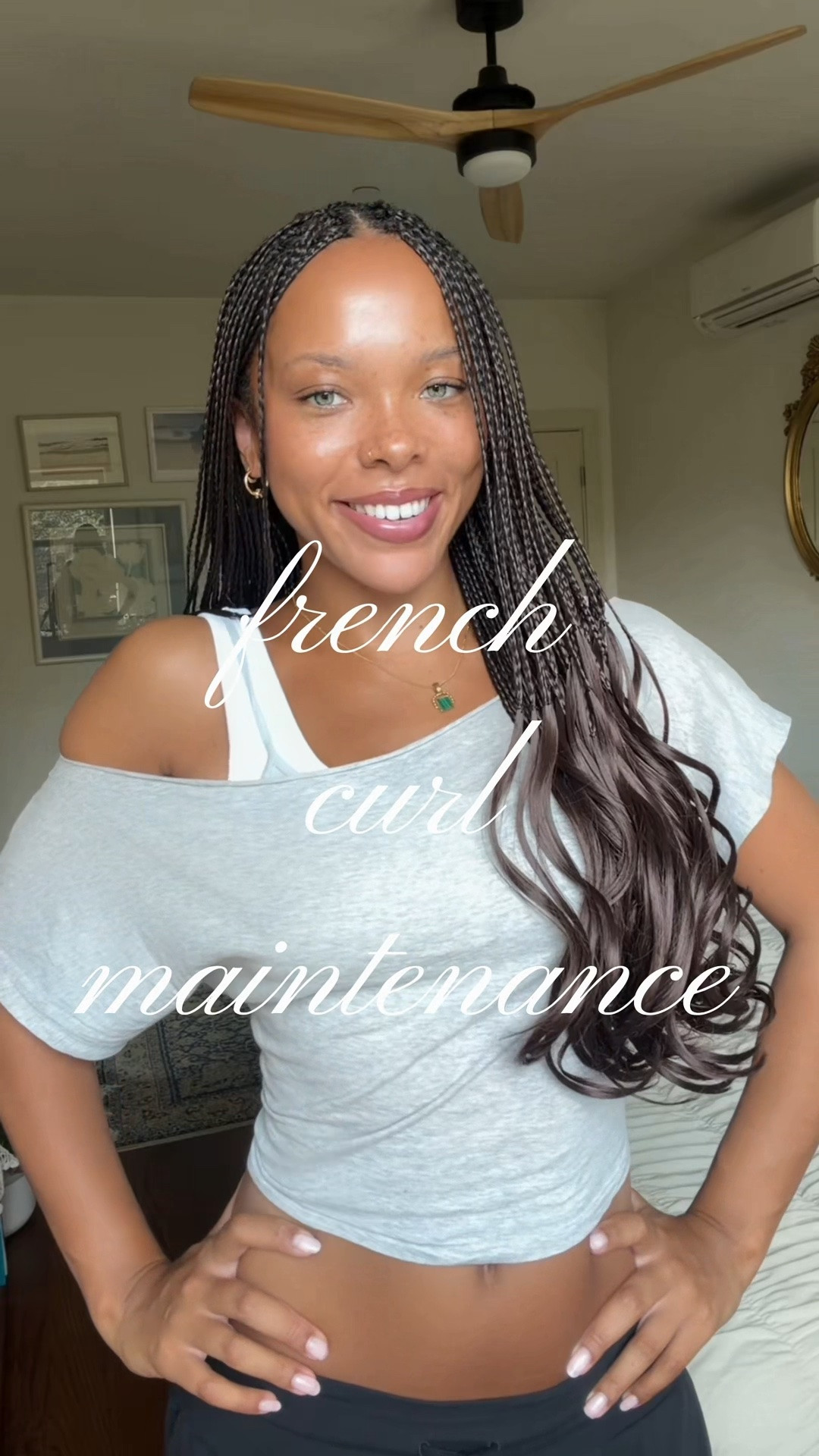 how I maintain my french curl braids 🎀