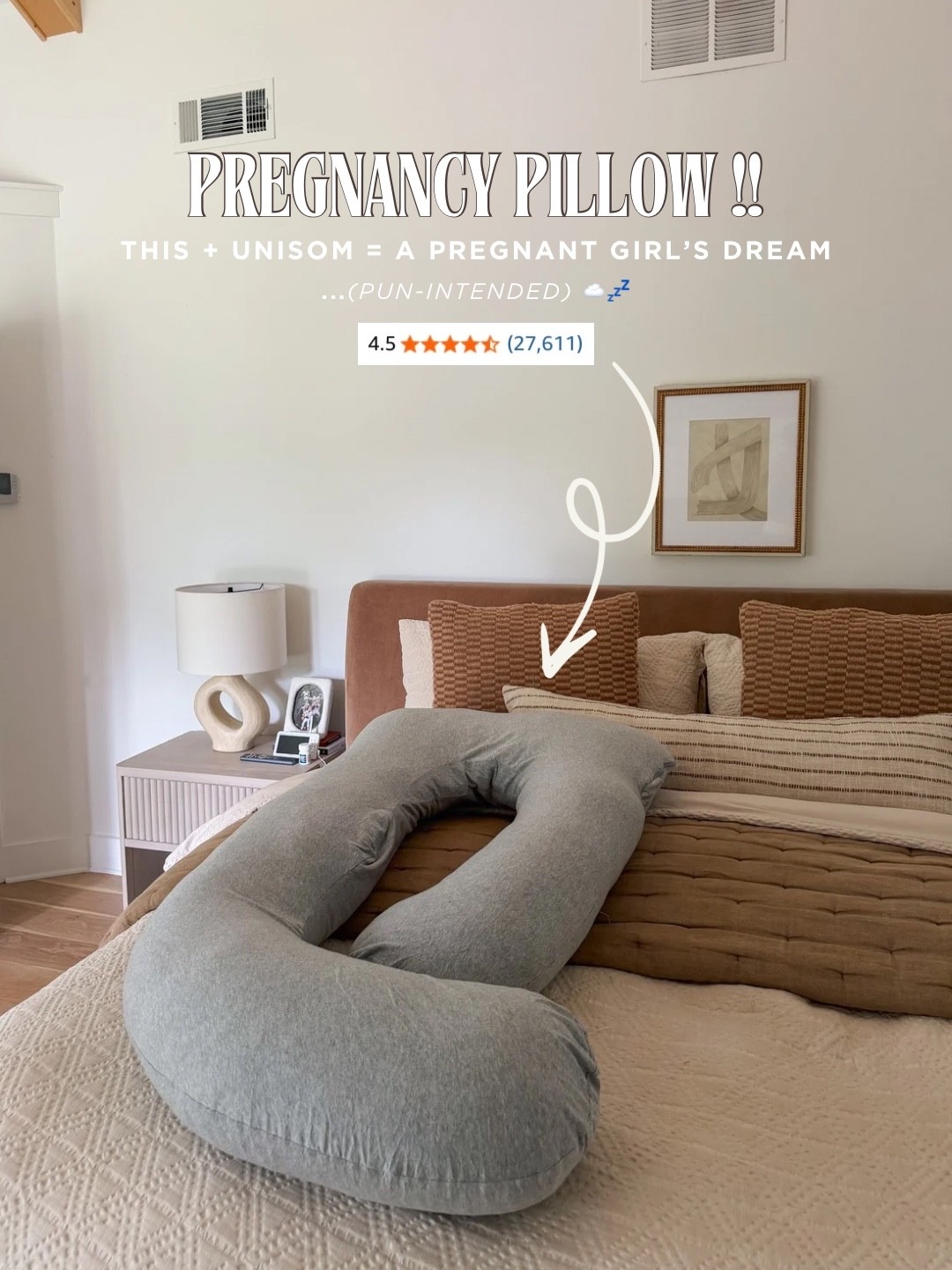 My sleep setup during pregnancy with baby #3! Pregnancy pillow (love this brand!), eye mask on, and unisom taken about 30 minutes before bed!

#LTKmomlife #LTKBump