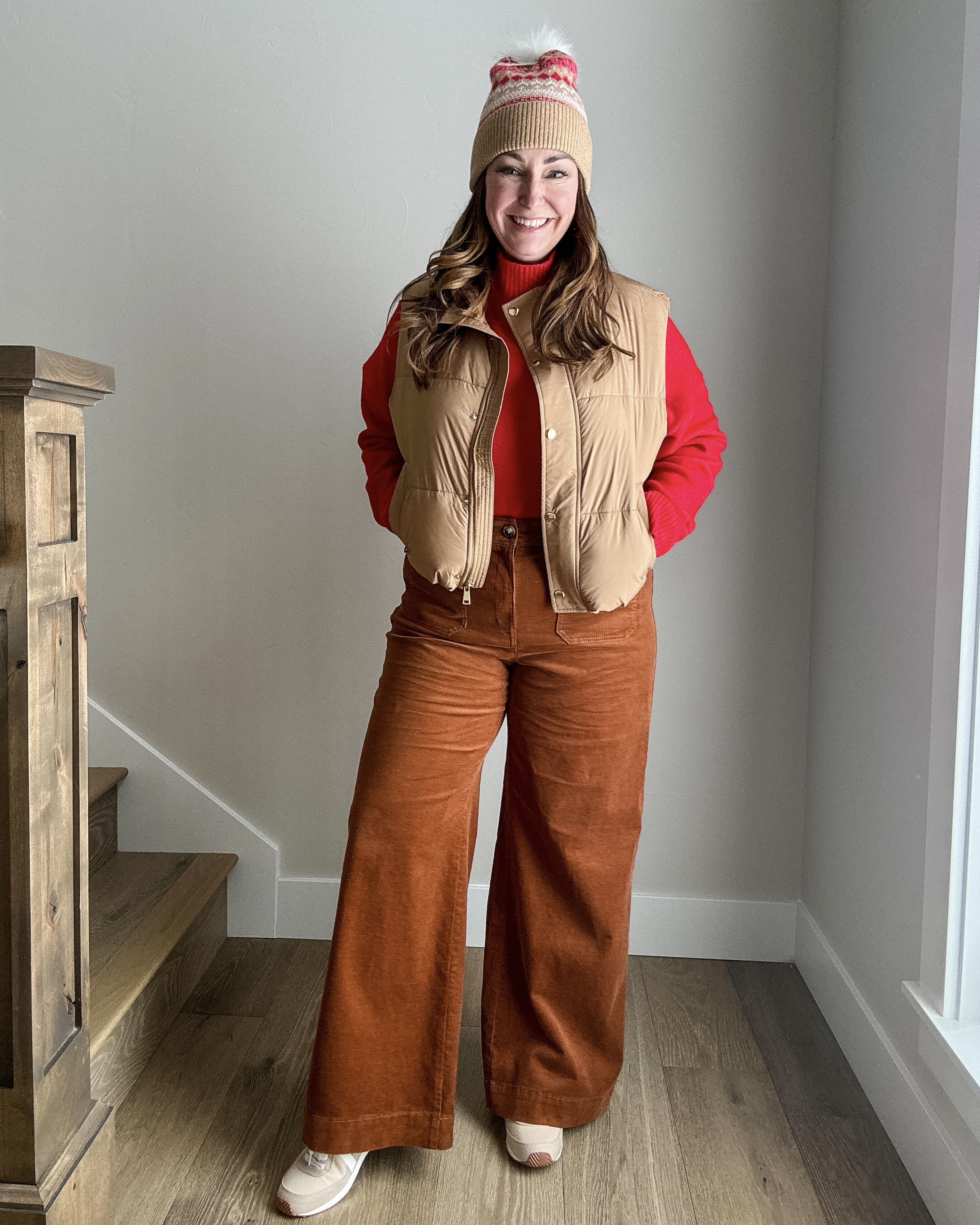 Winter Cold Weather Layers from Loft // Fit Tips: Sweater tts, L / Palmer Pants, wearing 14 but very loose, size down / Vest tts, L

#loftstyle #widelegpants #puffervest #redsweater #winterhat #fairisle #everydaylook 

 

#LTKSeasonal #LTKOver40 #LTKMidsize