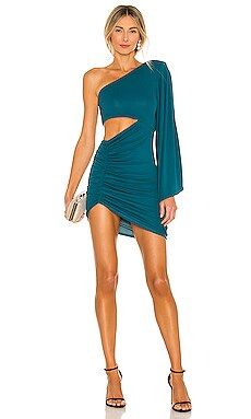 Michael Costello x REVOLVE Alessia Dress in Teal Green from Revolve.com | Revolve Clothing (Global)