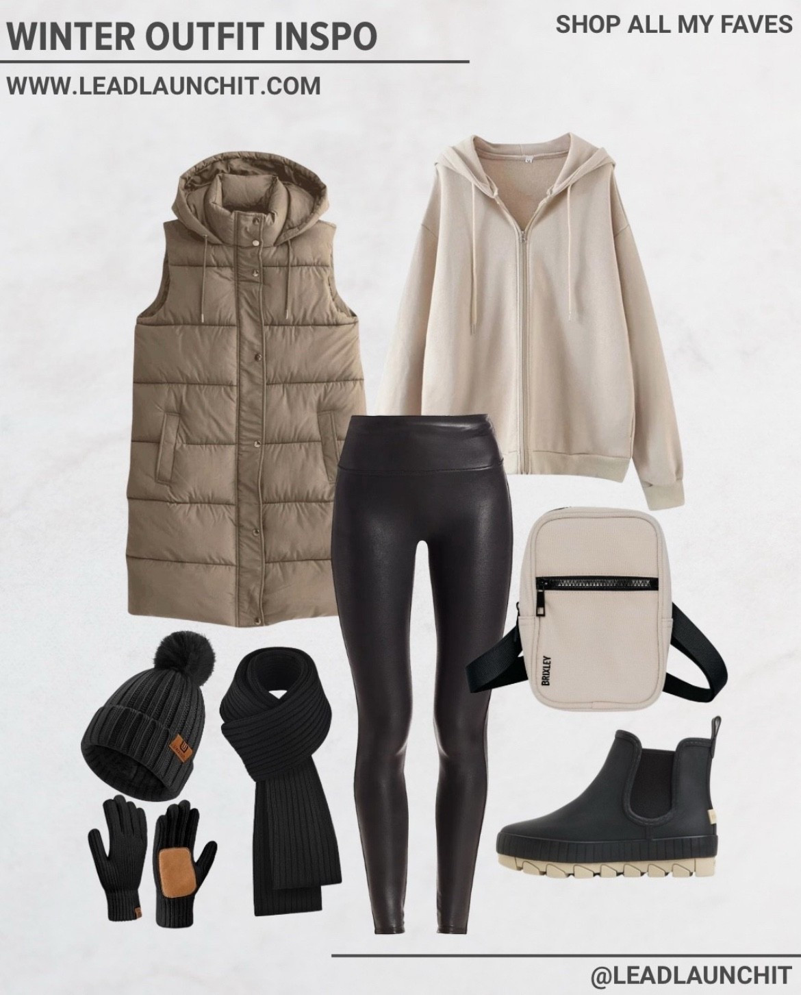 Winter outfit on repeat 🤎
This is the throw-on-and-go look I live in all season:
✨ Cozy layered vest for warmth without bulk
✨ Buttery faux-leather leggings that smooth & stretch
✨ Zip hoodie = comfy + cute
✨ Weather-ready boots + hands-free bag = practical & stylish

Every piece is comfortable, flattering, and easy to mix & match—perfect for errands, school drop-off, travel, or everyday mom life.
🔗 Linked in my LTK + Amazon Storefront so you can shop the full look in one tap

#WinterOutfitInspo #LTKfinds #AmazonFinds #EverydayStyle #NeutralStyle #MomStyle