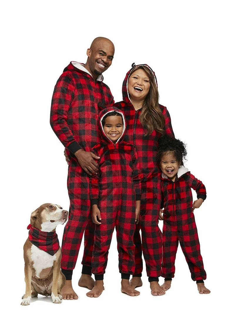 Jolly Jammies Women's Buffalo Plaid Matching Family Pajamas Union Suit, Sizes S-3X | Walmart (US)