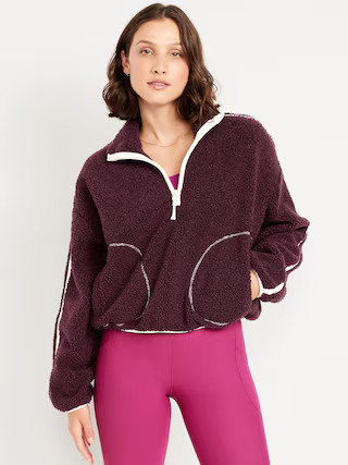 Loose Sherpa Quarter-Zip Pullover | Old Navy (US)
