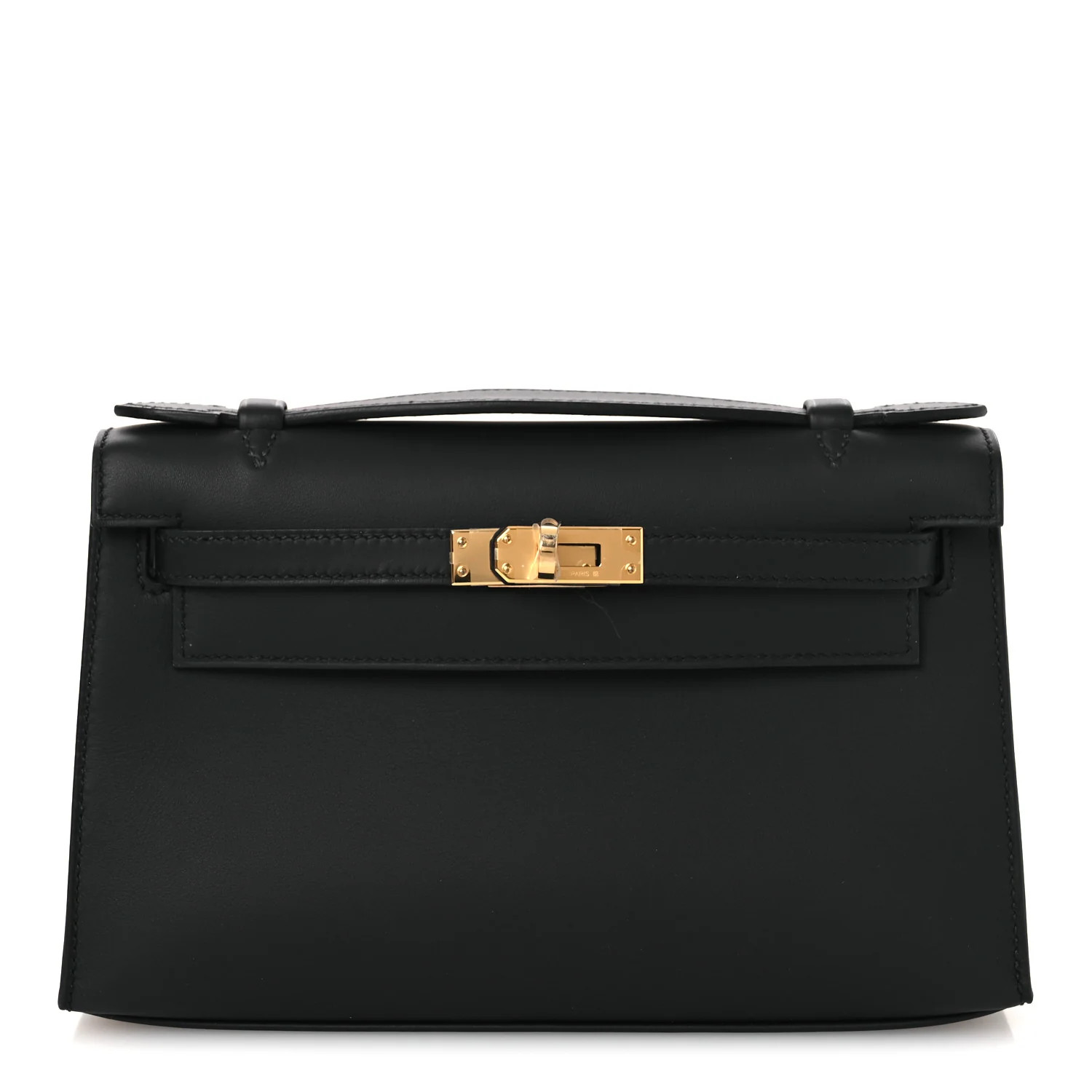 Swift Kelly Pochette Clutch Black | FASHIONPHILE (US)