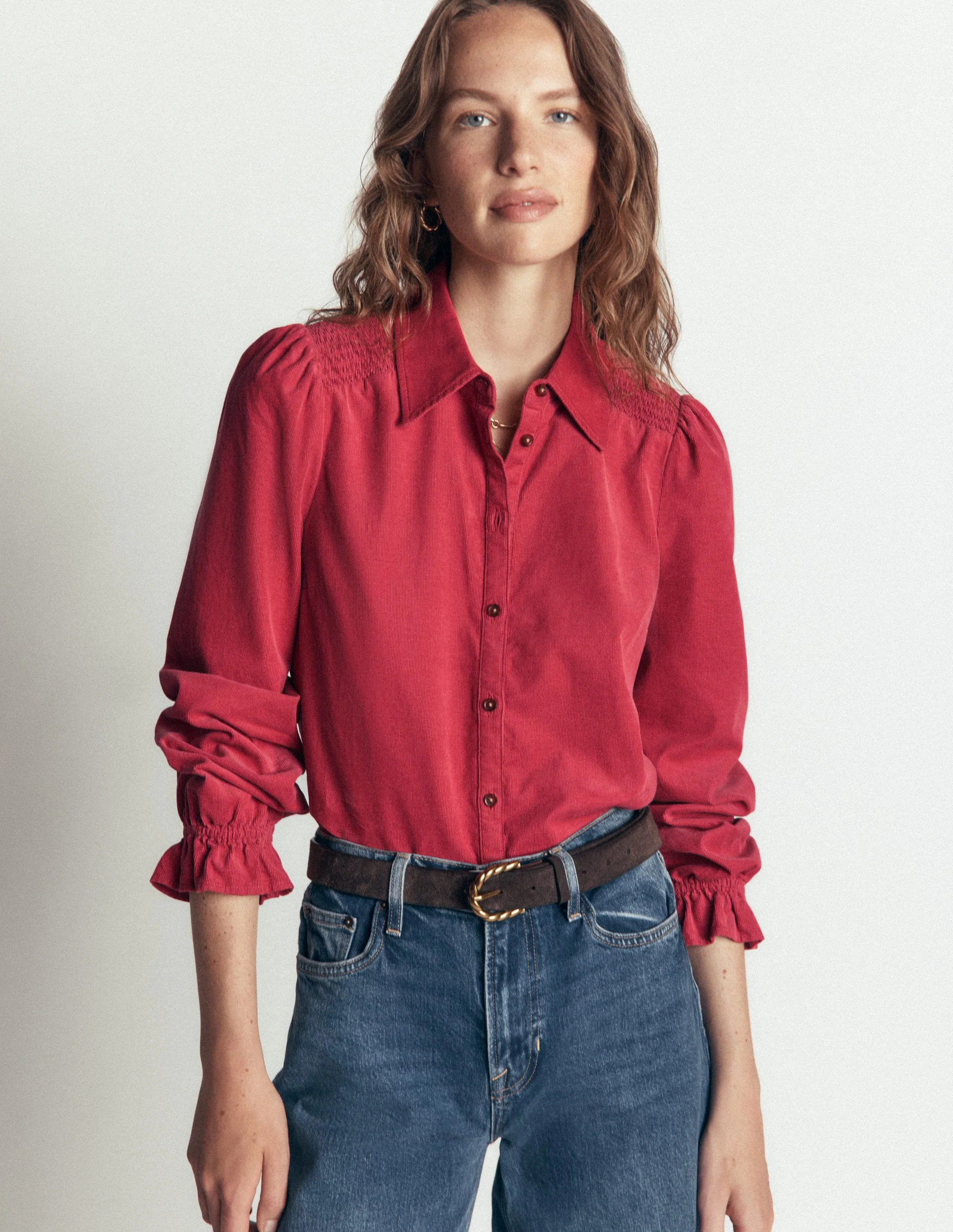 Violet Smock Shoulder Cord Top-Cherry Blush | Boden (US)