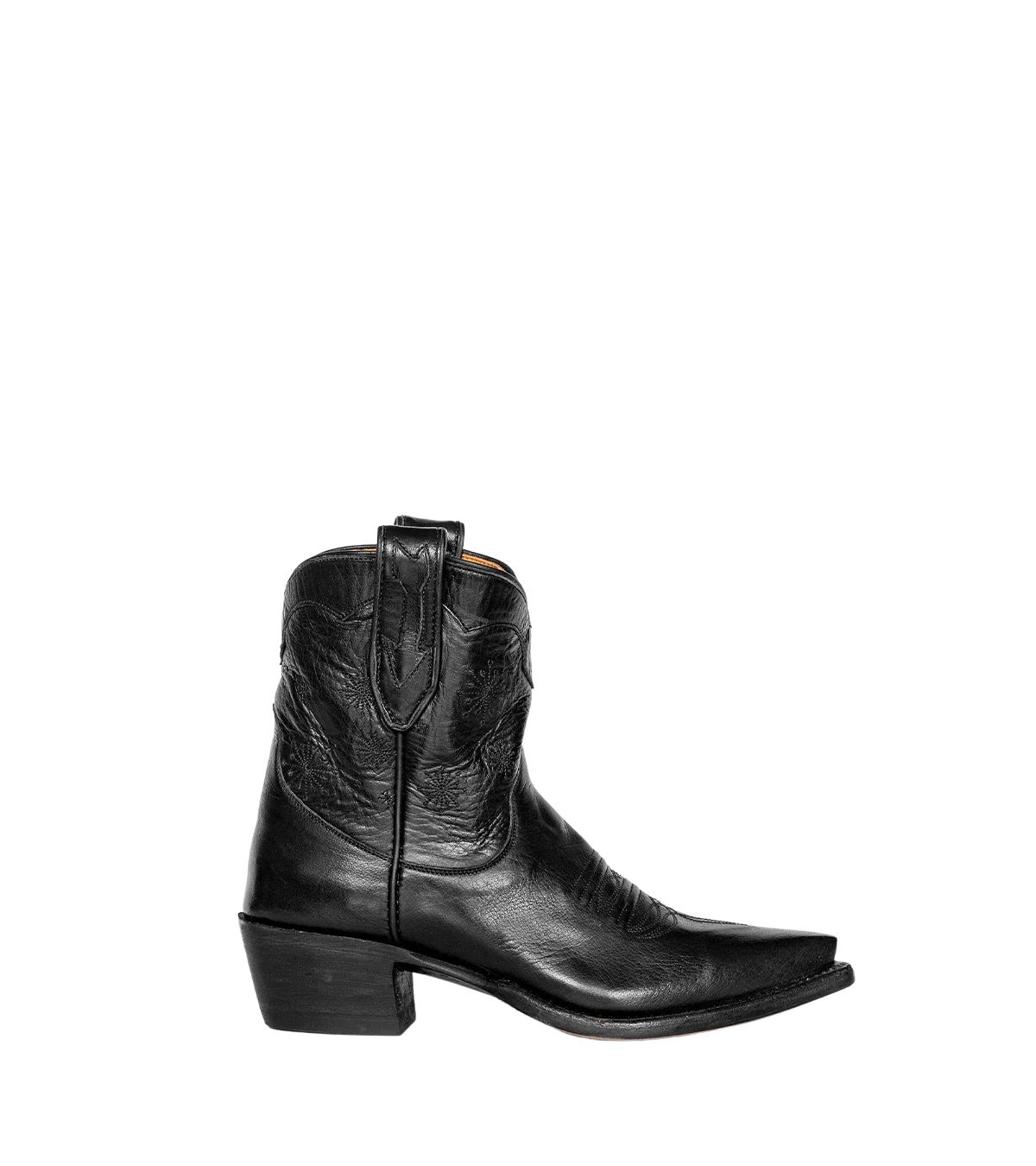 Nancy - Black | Women’s Short Cowgirl Boot | Miron Crosby | Miron Crosby