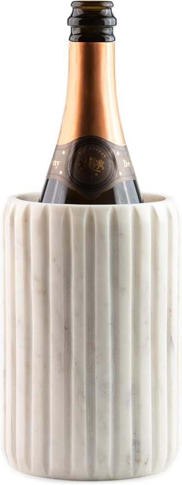 Amazon.com: Cork & Mill Marble Wine Chiller, Champagne Bucket for Parties, Bottle Cooler for Dini... | Amazon (US)
