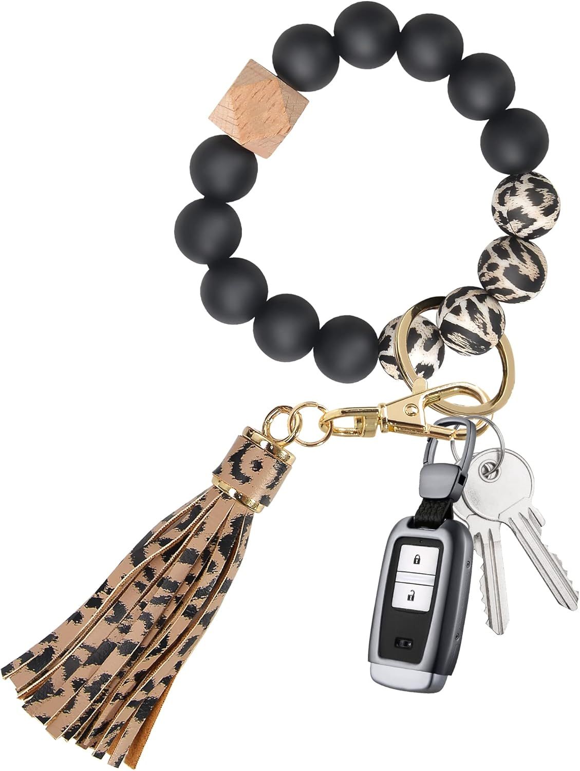 YUOROS Keychains for Women Silicone Bead Car Key Chain Ring Keychain Bracelet Wristlet | Amazon (US)